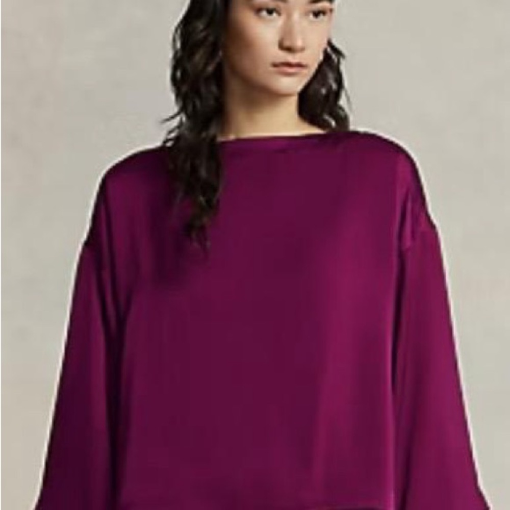 Polo Ralph Lauren Women's Satin Purple Blouse